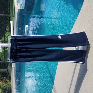 Adidas navy & white striped track pants size XS